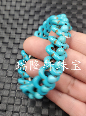 优化绿松石套环手链天蓝色