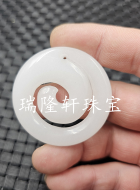 新疆和田白玉金丝玉轮回平安扣