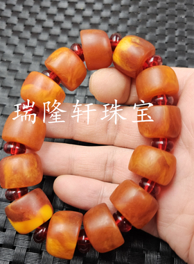 荧光浮盐水蜜蜡路路通手链