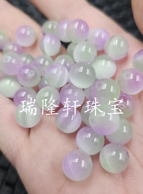 果绿色猫眼石仿玉石散珠