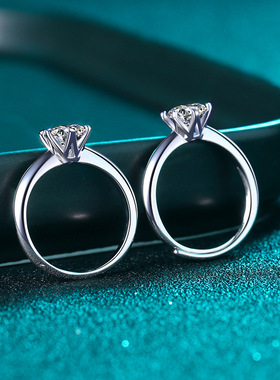 克拉莫桑石纯银六爪戒子t家同款