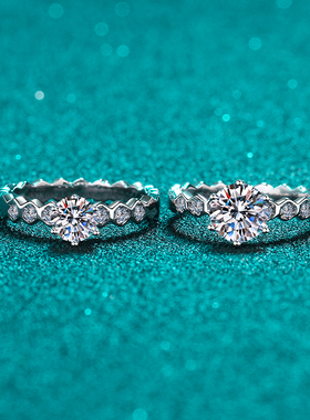 S925纯银时尚经典蜂巢六爪莫桑石