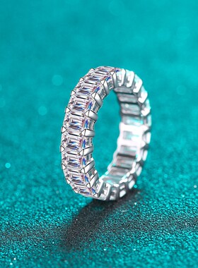 D色莫桑石925纯银满圈祖母绿