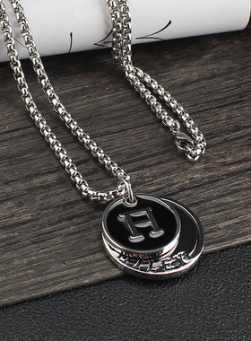 毛衣链字母圆牌百搭简约土酷