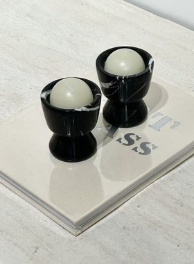 天然大理石香薰蜡烛杯摆件