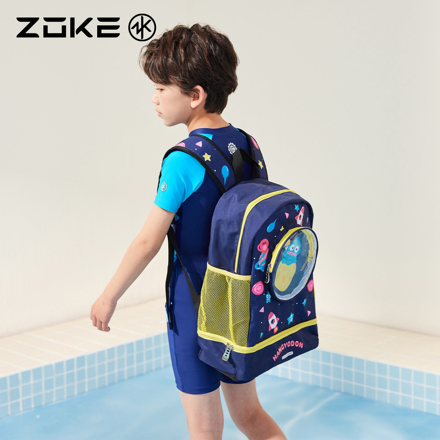 洲克游泳专用包干湿分离大容量zoke半鱼人男童游泳训练防水双肩包,淘宝优惠券,粉丝福利购,淘宝优惠卷