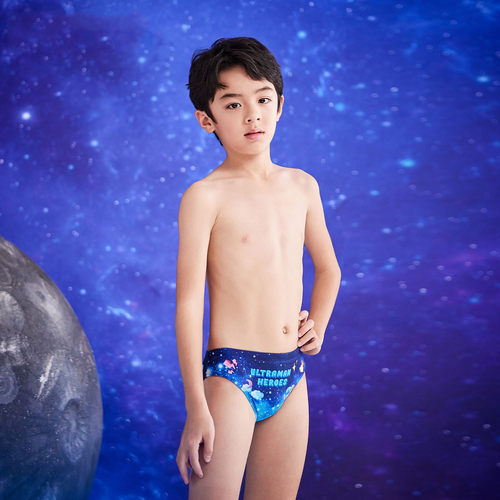 洲克儿童泳衣三角专业游泳训练zoke奥特曼男童速干竞速比晒泳裤 - 图3