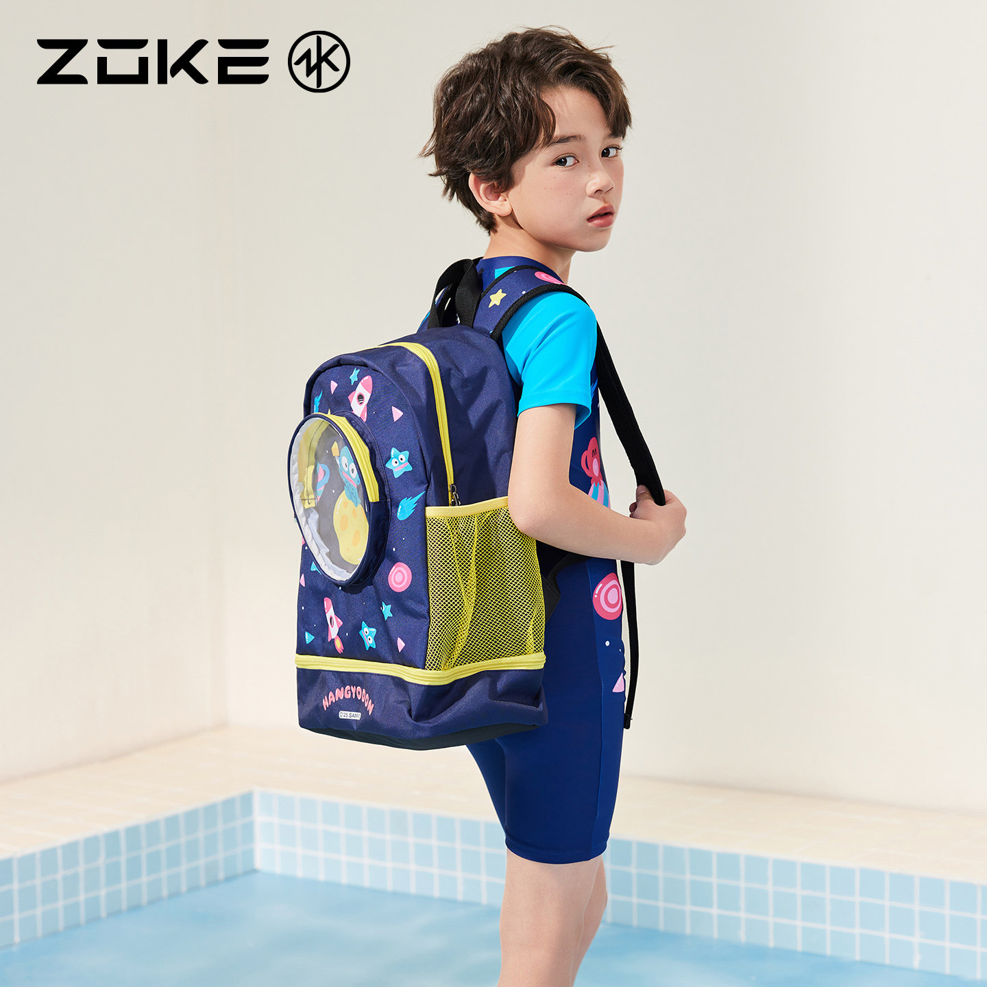 洲克游泳专用包干湿分离大容量zoke半鱼人男童游泳训练防水双肩包,淘宝优惠券,粉丝福利购,淘宝优惠卷