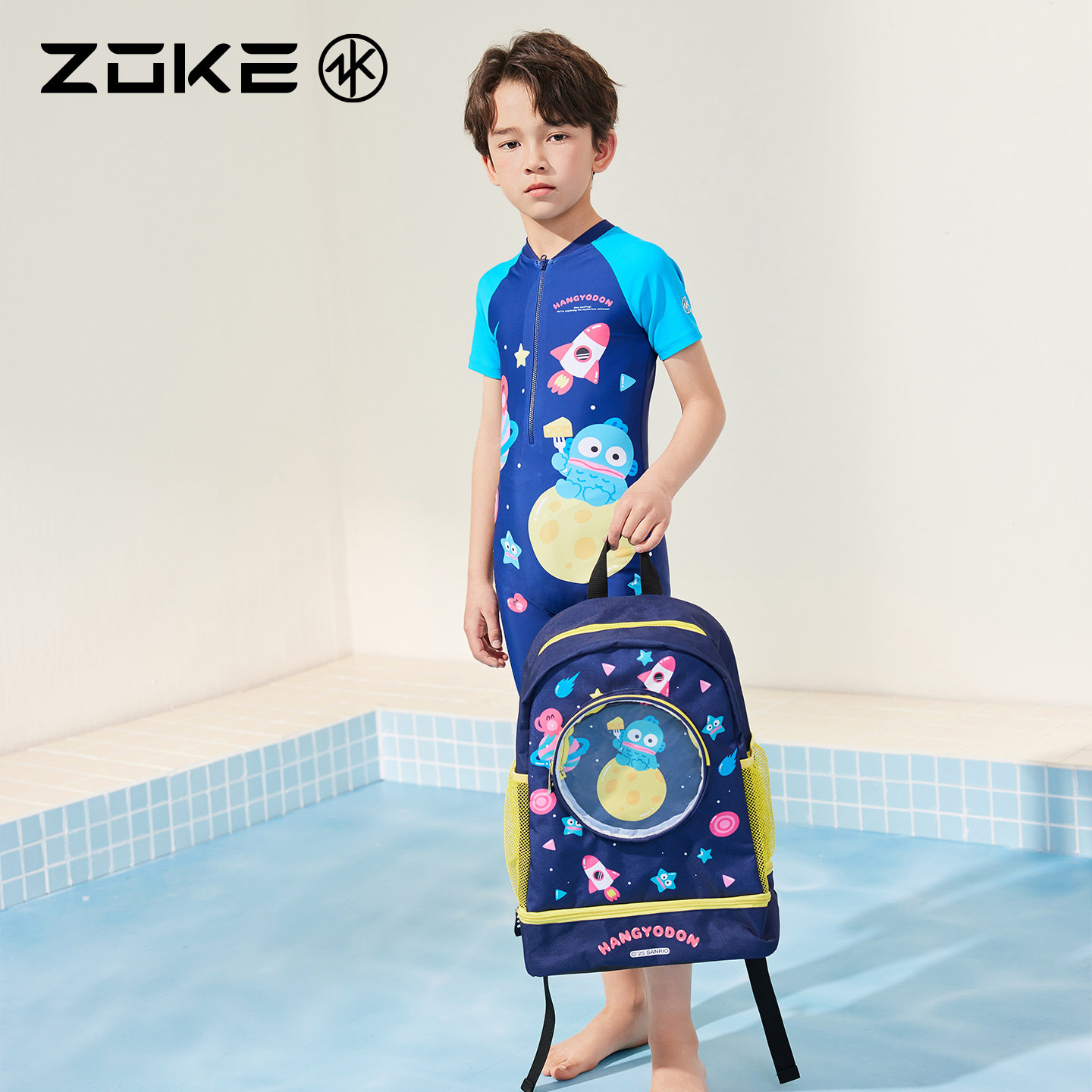 洲克游泳专用包干湿分离大容量zoke半鱼人男童游泳训练防水双肩包,淘宝优惠券,粉丝福利购,淘宝优惠卷