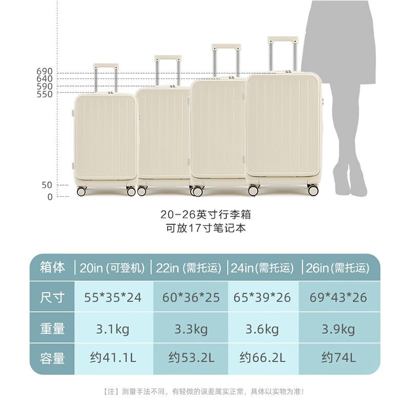 伊曼家行李箱女新款前置开口USB拉杆箱杯架皮箱旅行箱密码箱男登 - 图2