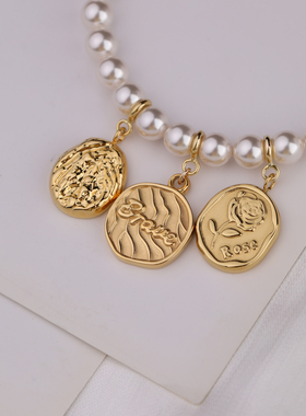 钛钢可拆卸不掉色珍珠项链吊坠