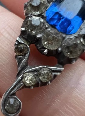 银吊坠白水晶vintage女