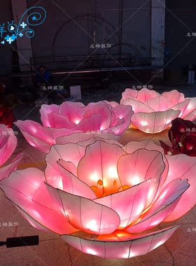 名样美陈户外牡丹花朵大型包布网红中国风春节灯会景区元宵花灯
