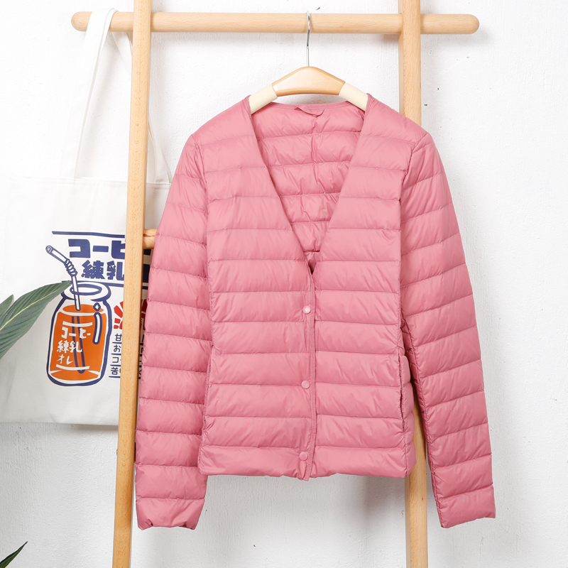 新款反季轻薄圆领羽绒服女保暖内胆短款大码外套秋冬女装无领 2018 新款反季轻薄圆领羽绒服女保暖内胆短款大码外套秋冬女装无领 2018