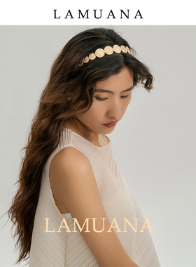 LAMUANA罗马古币发箍小众设计复古发饰发带女新69032