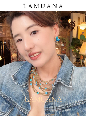 LAMUANA人鱼星河项链小众设计感复古choker颈链vintage风短79376