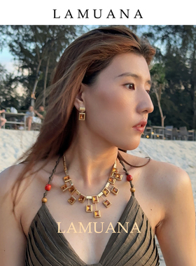 LAMUANA落日光芒复古choker项链小众设计感颈链设计感度假风77068