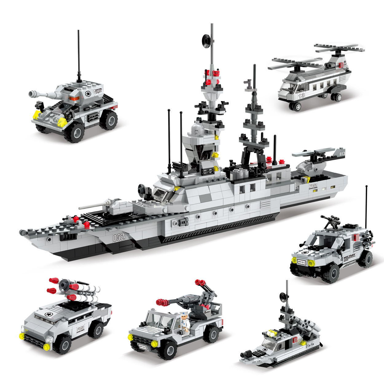 兼容乐高积木7军事航母9拼装玩具6男孩儿童8益智拼插10~12岁礼物