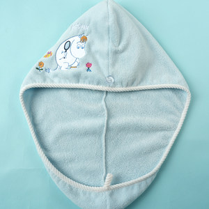 新品屈臣氏姆明系列干发帽干发巾双层浴帽2件装