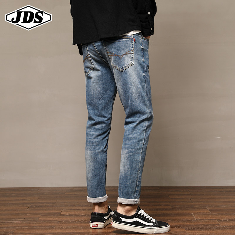 2020夏季复古男修身小脚弹力牛仔裤 角斗士服饰牛仔裤