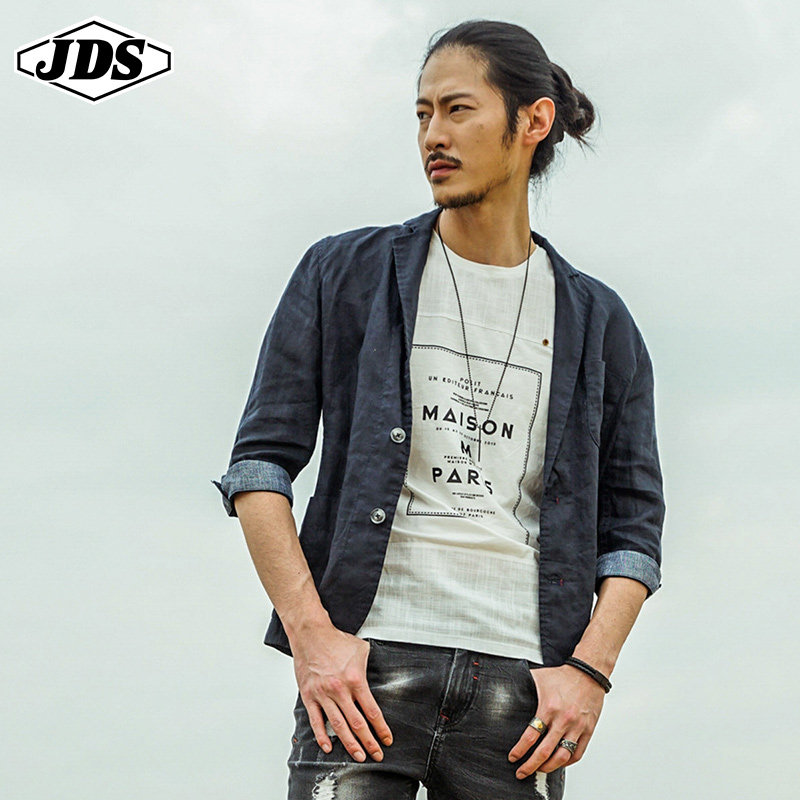 新款男士休闲日系中袖修身款单西 角斗士服饰夹克