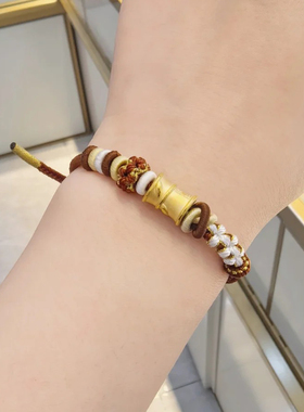 美拉德桃花结咖色手绳