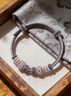 适用孔径3mm以上简约灰色手绳