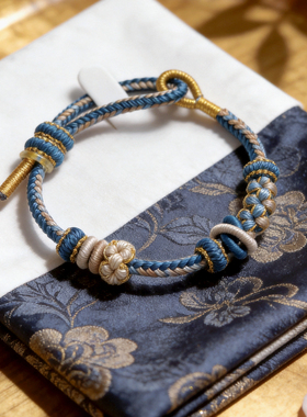 民族风双联结转运珠可调手绳
