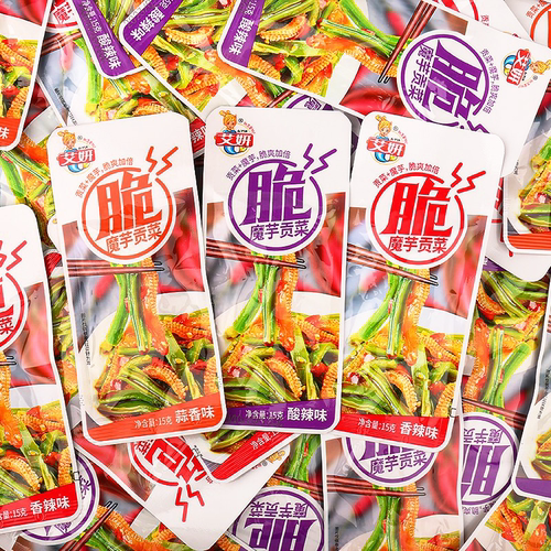 艾妍魔芋贡菜15g大包香辣酸辣蒜香脆爽贡菜酱腌菜开袋即食魔芋爽 - 图0