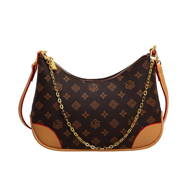 跨境热销女包感链条单肩包2026新款印花牛角包大容量斜挎包,淘宝优惠券,粉丝福利购,淘宝优惠卷