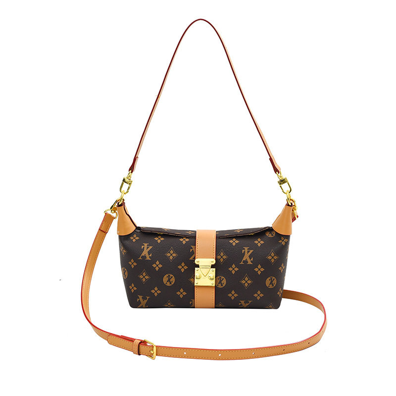 腋下单肩包跨境热销女包2026年新款斜挎老花牛角包两条肩带,淘宝优惠券,粉丝福利购,淘宝优惠卷