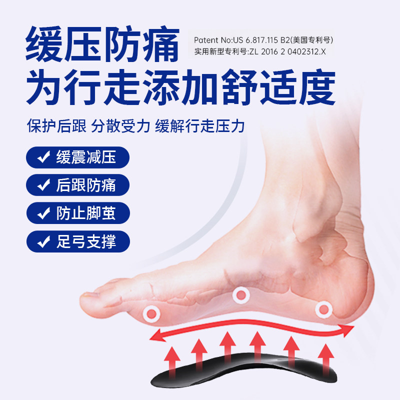 足跟痛专用鞋垫脚痛足底筋膜痛女士久站防痛久走不累暴走足弓垫