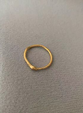 小蛇金色小众设计感细款不掉色ins潮流戒指女