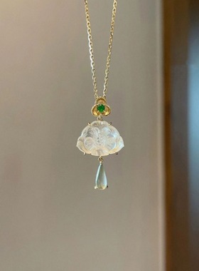 小红书同款新中式冰透小莲蓬项链高颜值中国风百搭寓意好运和期待