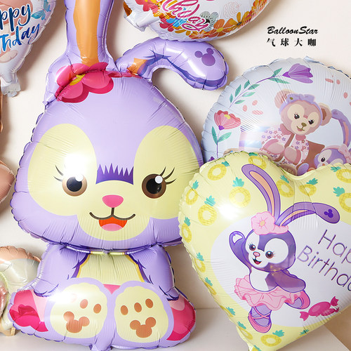 琳娜贝儿卡通造型气球铝膜汽球儿童宝宝玩具圆形心形生日装饰布置 - 图1