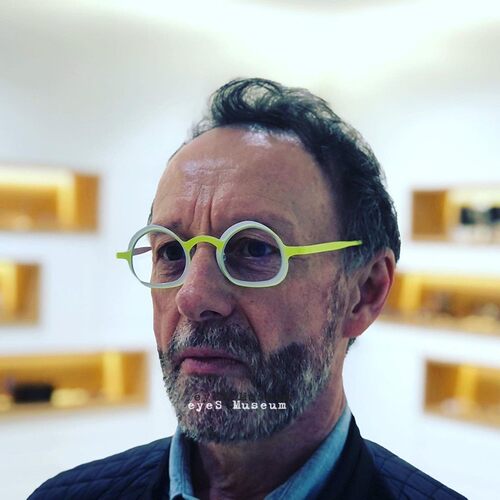 Theo比利时进口蛋形不对称圆形眼镜框架双层纯钛超轻个性设计师款 - 图0
