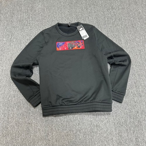 Adidas 阿迪达斯 男子运动卫衣圆领休闲黑色套头衫 GQ2833 GQ2834 - 图1