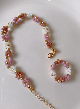 HUYA手作丁香花串珠手链项链