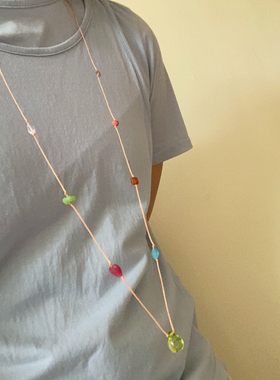 HUYA手作游园会主题项链手链原创设计编制小众设计感高级长款项链