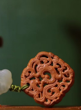 印度迈索尔男女款老山檀香吊坠牌