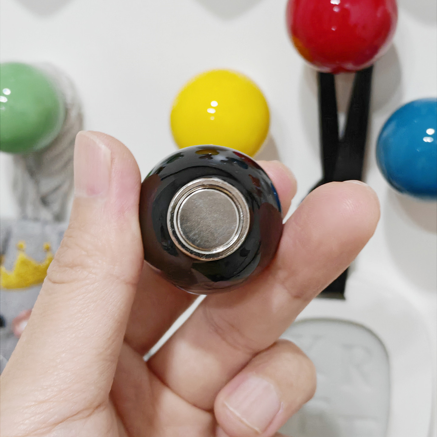 彩色陶瓷圆球强力磁吸挂钩装饰冰箱贴爱心收纳挂架洞洞板入户磁贴,淘宝优惠券,粉丝福利购,淘宝优惠卷