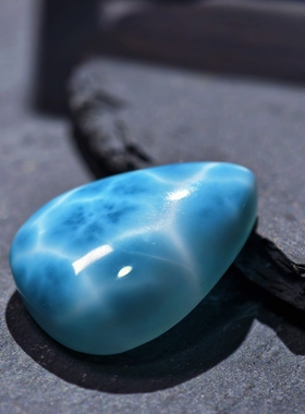 盖亚回声 天然级玉化龟背海纹石吊坠 水滴型海纹石项链 DIY配件