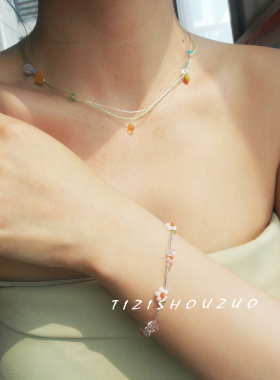 提子手作原创丝线蝴蝶女细绳项链