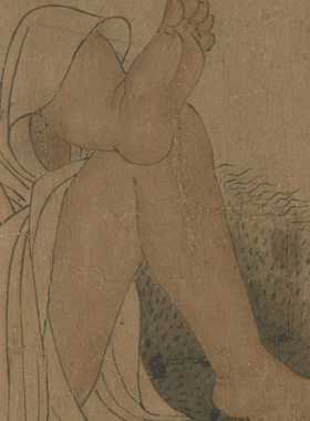 国画人物字画书画挂画茶馆酒楼客厅卧室装饰画陆曜六逸图横版卷轴