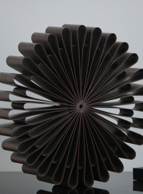 现代简约铁艺太阳花半圆组合摆件客厅样板房桌面书房时尚软装饰品