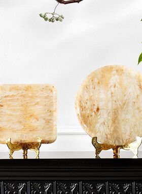 轻奢天然玉石海草收纳托盘高级感首饰化妆品桌面收纳家居用品