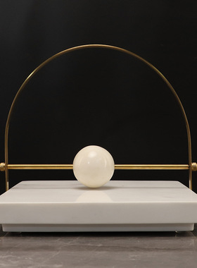 轻奢售楼处纸巾架摆件金属现代