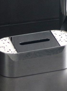 轻奢斑点皮毛金属纸巾盒摆件酒店餐厅厨房抽纸盒摆设样板房装饰品