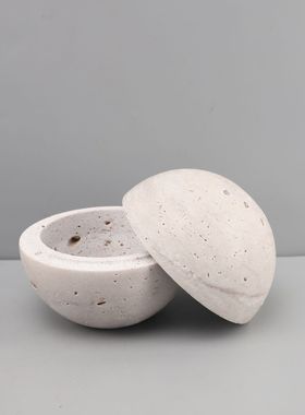 北欧创意简约洞石香薰炉办公室书房餐厅客厅卧室玄关茶几家居摆件