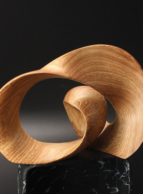 极简新中式摆件木纹抽象